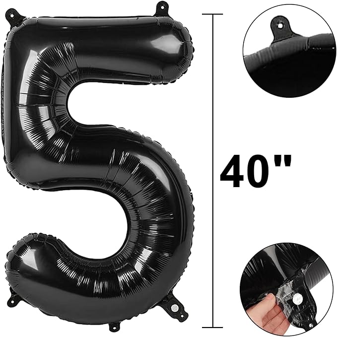 40 Inch Black Number 25 Digital Balloon,Jumbo Mylar Foil Helium Balloon for 25 Balloons for Birthday Party,Wedding Anniversary Party Decorations
