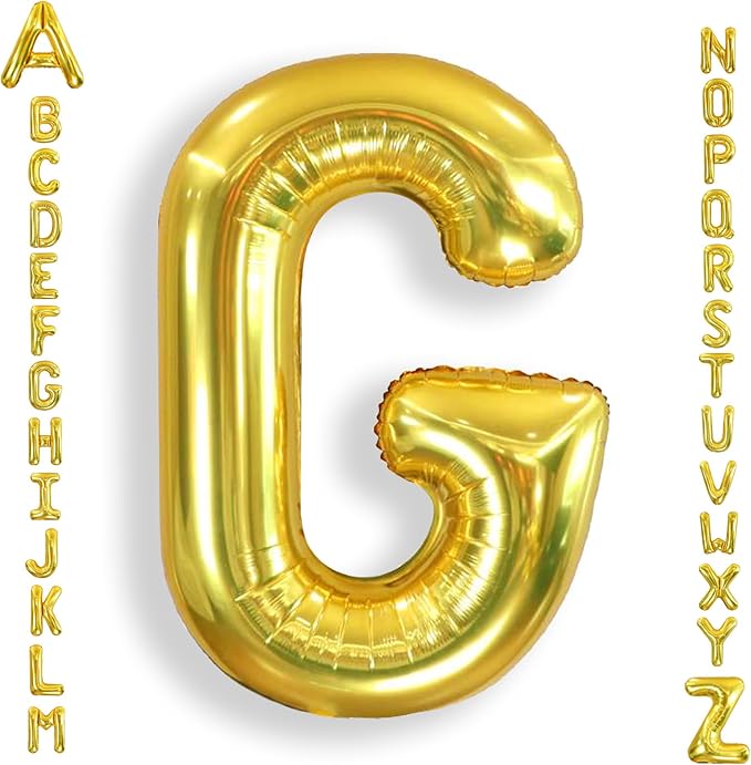 AULE 40 Inch Big Letter Balloon Gold G Large Foil Helium Alphabet Balloons A-Z for Birthday Anniversary Graduation New Year Party Decoration Supplies