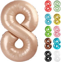 Light Brown Number 8 Balloon 40 Inch, 8 Balloon Number, 8th Birthday Decorations, Light Brown Party Supplies for Boys Girls
