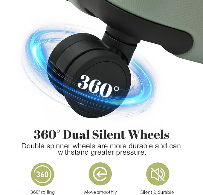 6 Pcs ABS Hardshell Luggage Set Spinner Wheel Suitcase Suitcase Light Green