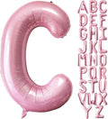 Pink Letter C Balloons, 40 Inch Pastel Pink Letter Balloons C Foil Mylar Helium Pink Letter Balloons for Birthday Party Supplies Anniversary Event Celebration Decorations Alphabet Pink C