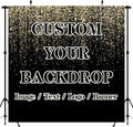 BELECO 7x7ft Fabric Custom Backdrop Picture Customized Backdrop with Image Logo Text Personalized Background Banner Home Office Tapestry Wall Hanging Party Decorations Photo Props