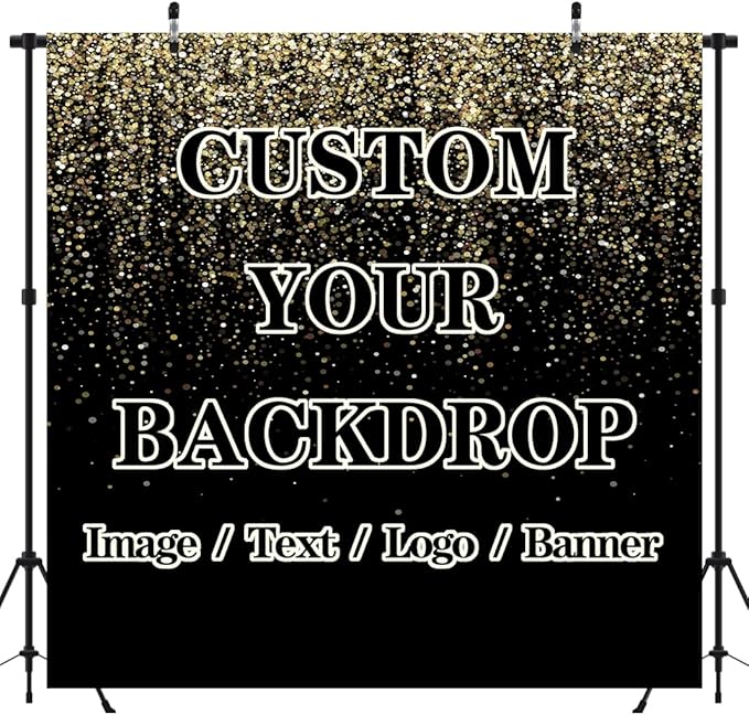 BELECO Fabric 30x10ft Custom Backdrop Picture Customized Backdrop with Image Logo Text Personalized Background Banner Party Decorations Festival Wall Hanging Photo Props