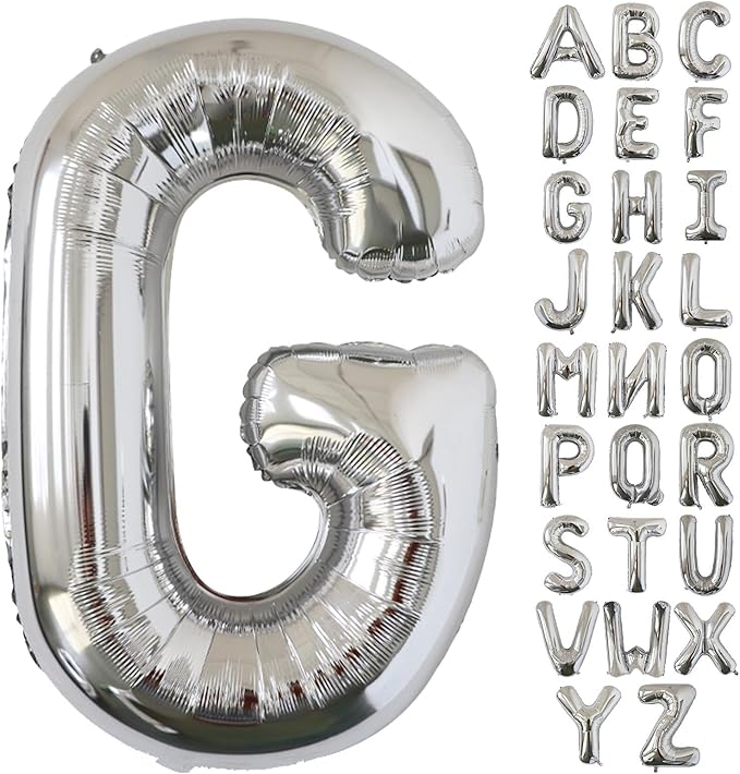 KALOR 40 Inch Silver Letter G Balloons Jumbo Foil Mylar Helium Big Balloons for Birthday Party Anniversary Baby Shower Supplies