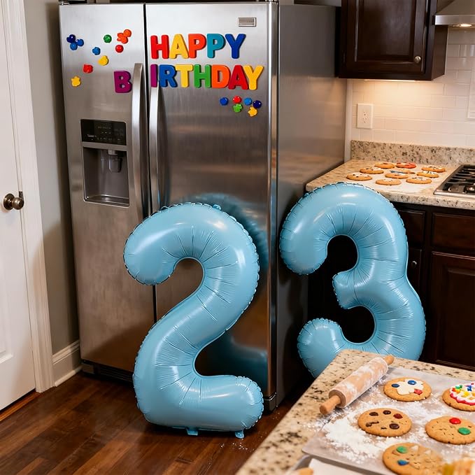 40 Inch Large Foil Helium Number Balloon Birthday Wedding Party 0-9 (Baby Blue, 8)