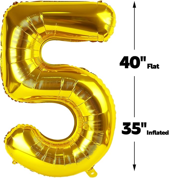 Large Gold 40 Inch Birthday Number 15 51 Balloon, 15th 51 Birthday Anniversary Celebration Decorations, Foil Mylar Helium Numbers 15 Balloons Girl Boy Party Supplies