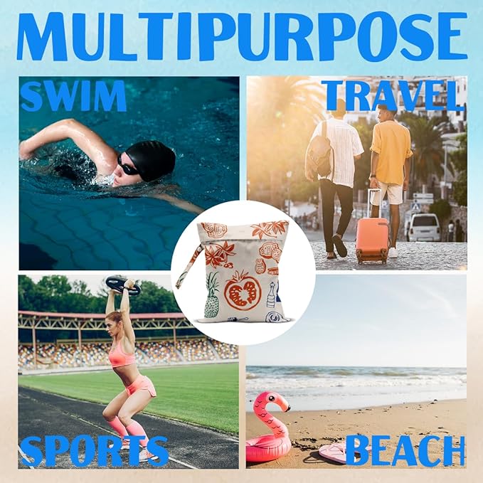 Beach Essentials, Wet Bag for Swimsuit Dirty Clothes Yoga Gym Diaper, Wet Dry Bag, Beach Vacation Essential for Travel Poor Bathing Summer Amalfi Coast