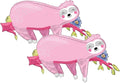 Set of 2 Cheerful Pink Sloth Jumbo 37" Foil Party Balloons