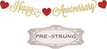 Pre-Strung Happy Anniversary Banner - Gold Glitter Decorations, Perfect for Wedding & Work Anniversary Parties, Photo Booth Props