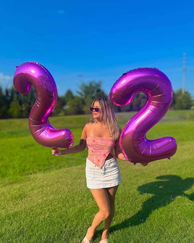 40 Inch Hot Pink Number 0 Balloon, Giant Number 0 Balloons for 10th 20th 30th 40th Birthday Decorations, Party Supplies for Baby Boy Girl, Hot Pink Party Decor