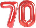 Red Jumbo Number 70 Balloon 40 Inch, Women Men 70 Birthday Supplies, Foil Helium 70 Birthday Giant Balloon, Mylar Red Number Balloons Anniversary Decorations