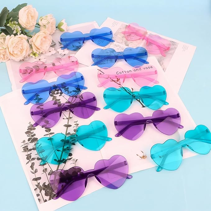Heart Sunglasses 12/18/24 Pcs Heart Shaped Glasses for Women Cute Funny Party Glasses Party Favors Accessories
