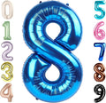 40 Inch Number 8 Balloon, Dark Blue 8 18 28 80 Birthday Balloons for Men Boys, 8th Birthday Decorations Party Supplies, Wedding, Graduations