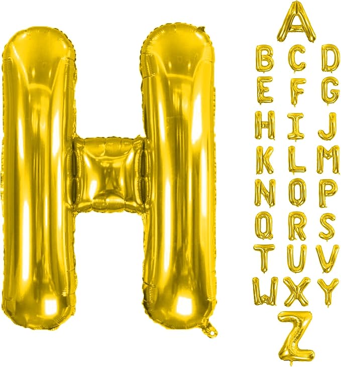 Letter Balloons 40Inch Large Giant big Foil Mylar Gold Balloons H for Birthday Party Decorations