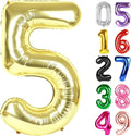 Light Gold Number 5 Balloon 40 Inch, 5th Birthday Party Decorations for Children, Giant 5 Foil Balloon for Party Supplies