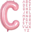 40 Inch Pink Letter Balloons, Giant Light Pink Letter C Balloon, Single Alphabet C Balloon, Pastel Foil Name Balloons for Girls Women Birthday Baby Shower Anniversary Graduation Decoration