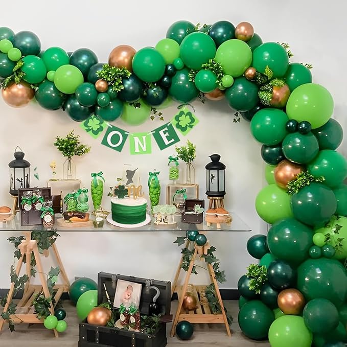 Green Balloons,12 Inch 50pcs Dark Green Lime Green Latex Balloons Green Party Decorations Balloons for St. Patrick's Day Birthday Jungle Safari Outdoor Events
