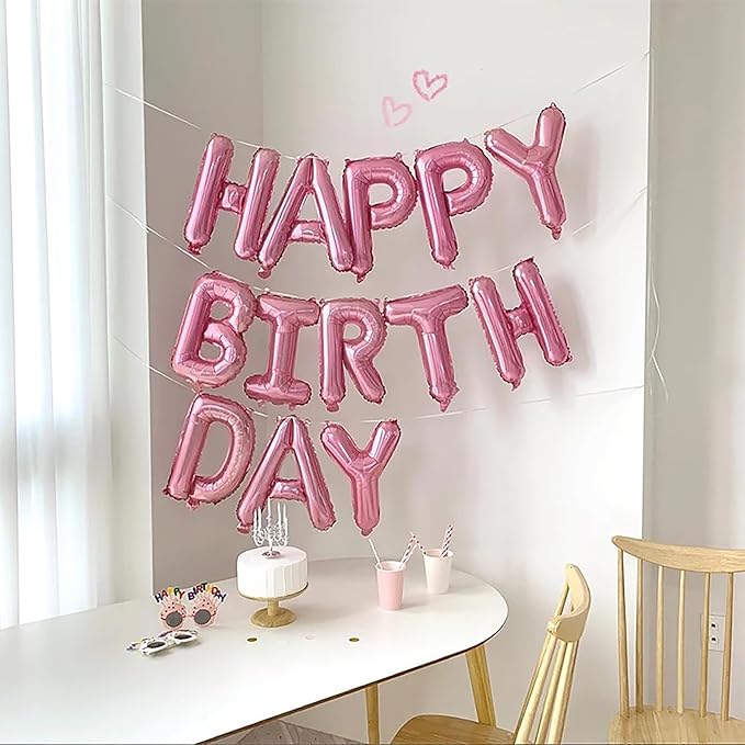 16 Inch pink Letter Balloons Mylar Foil Alphabet Letter A-Z Balloons Set for Wedding Birthday Party Decoration Banner(26pcs Pack,) (Light pink)