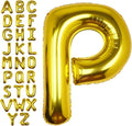 40Inch Gold Letter P Balloon Foil Helium Letter Balloons A-Z Giant Large Mylar Big Party Balloon for Birthday Party Decorations