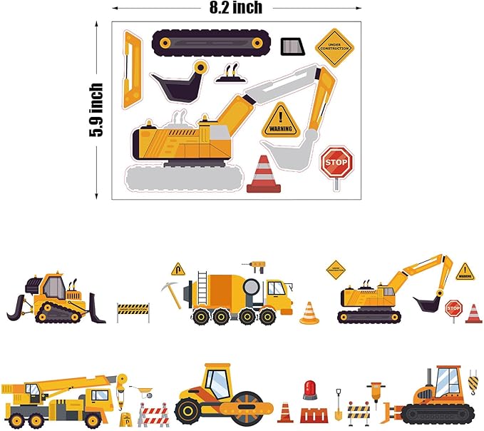 24 Sheets Construction Truck Stickers Make Your Own Truck Stickers Boys Birthday Party Favors Construction Themed Goodie Bag Stuffer Children Exchange Gifts