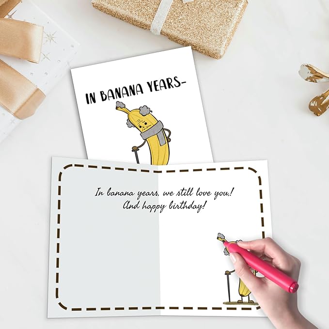 Funny Birthday Card for Men Husband Boyfriend Him - Funny Birthday Cards for Dad - Birthday Card for Uncle Aunt Male Friend 'In Banana Years You’re Bread'