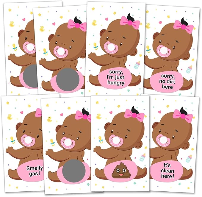 38 Baby Shower Raffle Card Game for Girls - Baby Shower Lottery Tickets Games Door Prizes Scratch off Cards Games Baby Shower Party Favor - Baby Shower Activity and Idea (White)