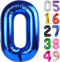 Metallic Blue Number 0 Balloon 40 Inch, 0 Balloon Number for 10th 20th 30th 40th 50th 60th Birthday Decorations, Metallic Blue Party Supplies