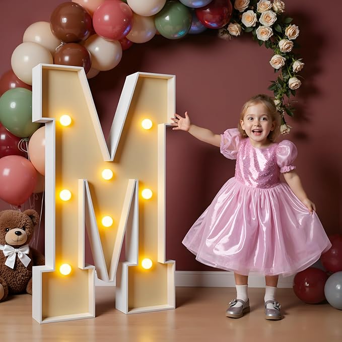 imprsv 3FT Block Marquee Letters, Light Up Letters for Birthday, Baby Shower, Wedding & Engagement Parties