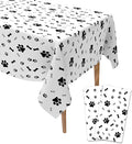 Paw Print Tablecloth, 2 Pack 54 x 108 Inches, Disposable Plastic Rectangle Table Cloth Cover, Puppy Dog Themed Birthday Party Favors Supplies, Pawty Table Decor