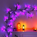 Joyhalo Halloween Garland with Lights Decorations with Bat Lights,Battery Operated 6FT 48 LED Halloween Willow Vine Twig Garland for Mantle,Wall,Fireplace and Halloween Decorations