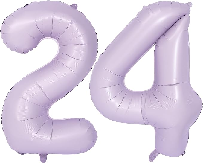 40 In Matte Purple Number Balloons Helium Foil Mylar Balloon Birthday Party banquet Decoration Digital 24