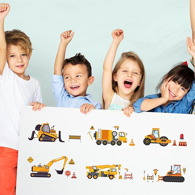 24 Sheets Construction Truck Stickers Make Your Own Truck Stickers Boys Birthday Party Favors Construction Themed Goodie Bag Stuffer Children Exchange Gifts