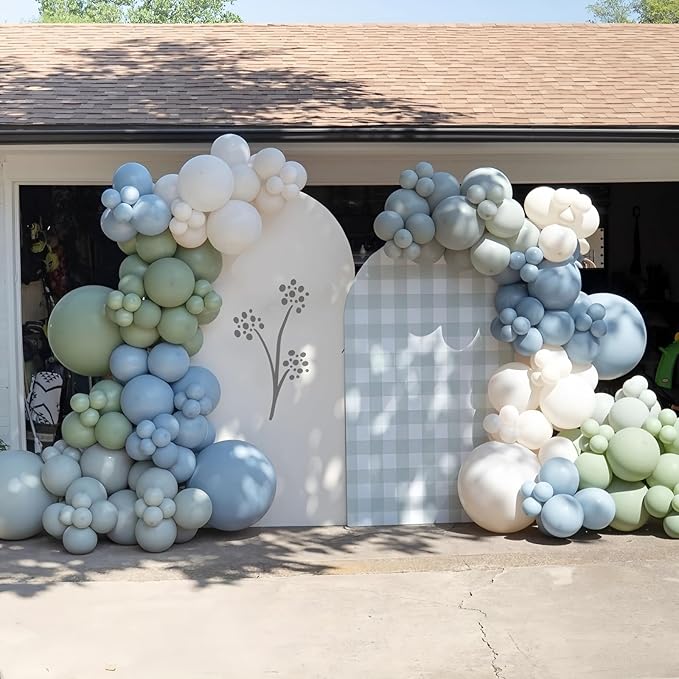 Dusty Blue Balloons 5inch Small Haze Blue Balloon 60pcs Mini Round Aqua Fog Mist Latex Balloon for Arch Garland Girls Boys Retro Boho Birthday Party Decoration Wedding Baby Bridal Shower Bachelorette