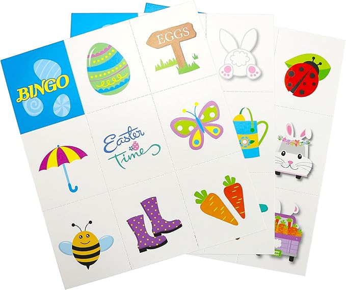 Iconikal 32 Player Easter Bingo Set with Bonus Pin the Nose on the Bunny Game