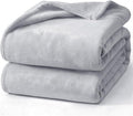 Hansleep Fleece Light Grey Throw Blanket, Super Soft Flannel Fuzzy Plush Cozy Blanket for All Seasons, Light Grey, Throw 50x60 Inches