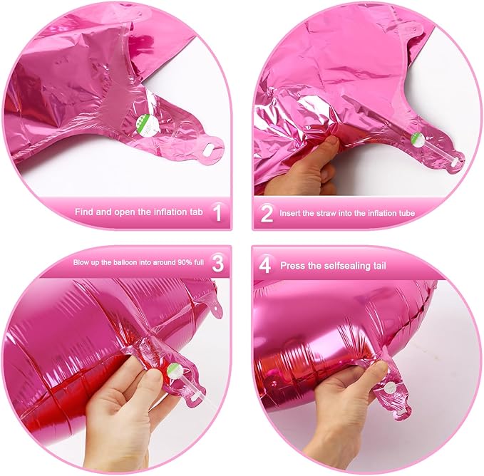 Pink Number 7 Birthday Balloon 40 Inch, Digital Balloons for 7 17 27 70 77 Party Celebration Decorations Supplies, Mylar Foil Numbers Balloon for Seven Wedding Anniversary