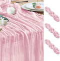 Wokceer Pink Cheesecloth Table Runner Spring 3Pack 10FT Blushing Pink Boho Gauze Easter Table Runner for Party Rustic Sheer Runners for Baby Bridal Shower Wedding