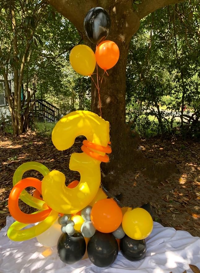 2 Numbers Balloon 40 Inch Yellow Two Balloon Number Birthday Decor, 2nd 12 21st Party Celebration Decorations Graduations Wedding Baby Shower