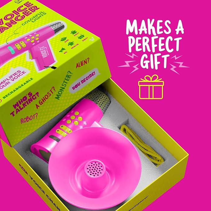 Mini Explorer Voice Changer for Kids for Kids - Voice Changing Device for Boys & Girls Ages 3-8+ Olds Birthday Gifts for 3, 4, 5, 7, 8 Year Old Boy - Toys Gift Ideas for Kid, Toddler (Pink)