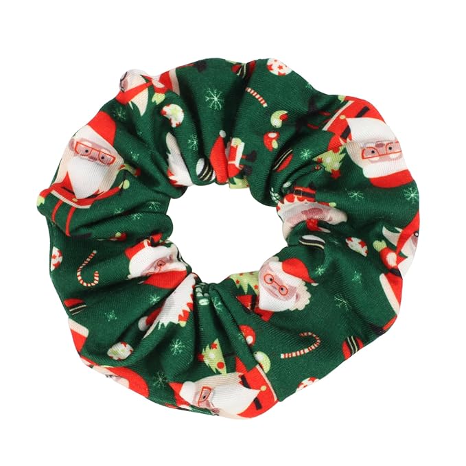 12PCS Christmas Hair Scrunchies for Women Girls Elastic Hair Ties Santa Claus Snowman Elk Bell Christmas Tree Snowflake Hair Accessories Christams Party Decor Gifts