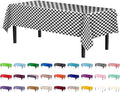 Party Solids Pack Of 6, Premium Plastic Tablecloth 54in. x 108in. Rectangle Table Cover - Checkered