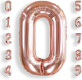 AULE 40 Inch Big Rose Gold 0 Balloon Number Large Foil Helium Number Balloons 0-9 Jumbo Giant Happy 0th Birthday Party Decorations for Boy or Girl Huge Mylar Anniversary Party Supplies