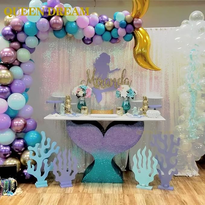 Backdrop Curtains Iridescent Sequin Fabric 3 Pieces 2ftx8ft Glitter Fabric for Party Photography Backgrounds