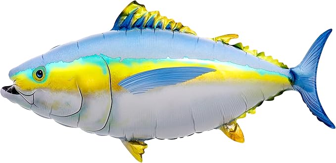 Tuna Balloons Set - 6Pcs Realistic Foil Tuna Fish Balloons, Fishing Theme Party Decorations for Angler Birthday Party, Fishing Lover Celebration, Outdoor Fishing Gathering Decor