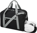 Apenze Small Gym Bag 14 inch lightweight Carry On Mini Duffel Bag with Shoe Compartment for Travel Sport - Black/Grey