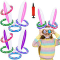 Easter Games for Kids, Easter Inflatable Bunny Ring Toss Games (2 Sets & 8 Score Rings), Ring Toss Game for Easter Party Favors Indoor Outdoor Games