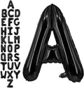 40 Inch Black Letter A Balloons, DIY Phrase Foil Alphabet Letter A Balloons DIY Word A Banner for Birthday Anniversary Celebration Graduation Party Supplies Decoration
