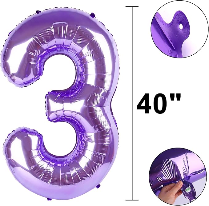 40 Inch Purple Number 30 Digital Balloon,Jumbo Mylar Foil Helium Balloon for 30 Balloons for Birthday Party,Wedding Anniversary Party Decorations