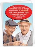 NobleWorks Funny Birthday Greeting Card with 5 x 7 Inch Envelope (1 Card) Incorrect Password-Men C7955BDG