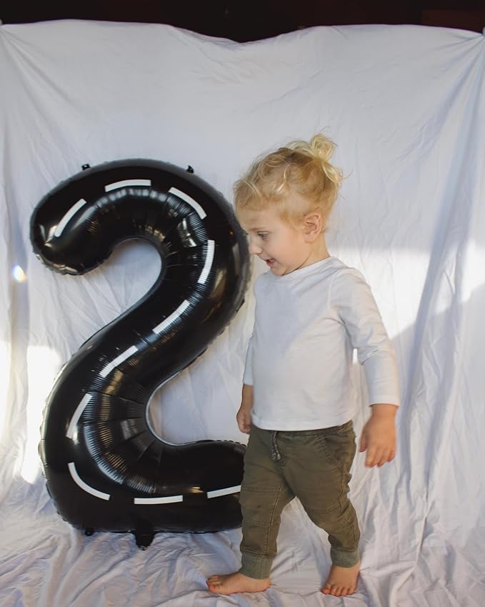 Race Car Number 3 Balloon 40 Inch, 3 Balloon Number, 3rd Birthday Decorations, Race Car Party Supplies for Boys Girls